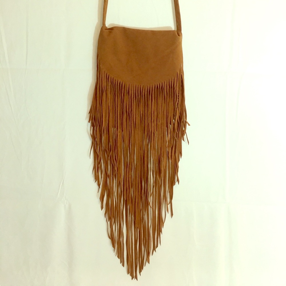 Faux leather fringe purse